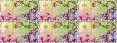 Tarafsız renklerde altın rengi ve altın elementler üzerinde altın pürüzsüz desen. Kusursuz damaske klasik altın desen. Tekrarlayan elementlerle soyut arkaplan oluşturun. Raster illüstrasyonu.