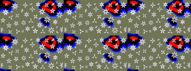 Küçük çiçekte güzel bir çiçek deseni var. Çiçekli çiçek deseni, suluboya. Raster deseni.