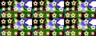 Yeşil, kahverengi ve siyah renkli kar taneleri. Noel stili. Raster illüstrasyonu.