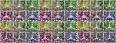 Raster illüstrasyonunda kusursuz çiçek deseni. Tarafsız renklerde çiçekler.