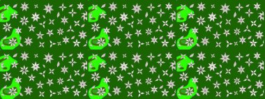 Renkli Bahar Teması eskiz kalıbı. Düz Çiçek Elementleri Tasarımı. Raster..