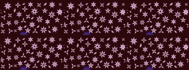 Renkli grunge, soyut arkaplanı colokahverengi çiçeklerle süslüyor. Parmak izi, kumaş, duvar kâğıdı, tekstil için raster dokusu. Nakış desenli çiçek deseni..