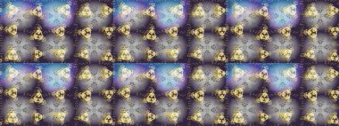 Raster illüstrasyonu. Kar tanelerinin soyut arkaplanlı Noel şablonu. Noel ve yeni yıl moda baskıları için tatil tasarımı. Gri, mor ve nötr kar taneleri.