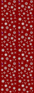 Suluboya çiçekli çiçek deseni. Raster illüstrasyonu. Kırmızı renkte güzel tekstil.