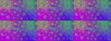 Düz Çiçek Elementleri Tasarımı. Çiçeksel fantezi tasarımı ve parlak bir arka plan çizimi. Renkli Bahar Teması çizim şablonu.