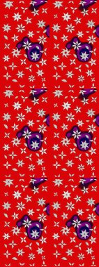 Miles Fleur, süslü püslü bir süs. Tomurcukları papatya çiçekleri olan sevimli bir çiçek deseni. Raster illüstrasyonu. Kumaş, tekstil, duvar kağıdı baskısı için. Eskiz geçmişi. Antika retro tarzı.