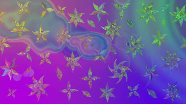 Düz Çiçek Elementleri Tasarımı. Güzel kumaş deseni. Renkli Bahar Teması eskiz kalıbı. Zentangle soyut çiçekleri. Karalama çiçeği. Raster illüstrasyonu.