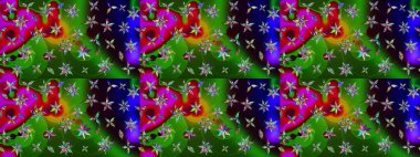 Suluboya etkisi. Organik elementler. Raster deseni. Botanik çizim deseni.