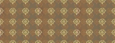 Çiçek süsü kumaş deseni, cam, çiçek desenli metal kahverengi, bej ve turuncu renklerde altın elementler. Klasik raster altın pürüzsüz desen.