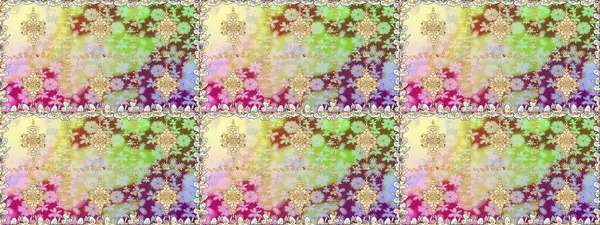 Tarafsız renklerde altın rengi ve altın elementler üzerinde altın pürüzsüz desen. Kusursuz damaske klasik altın desen. Tekrarlayan elementlerle soyut arkaplan oluşturun. Raster illüstrasyonu.