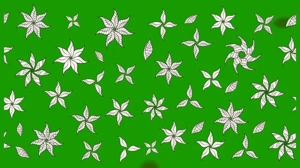 Yeşil renkli çiçekler. Küçük çiçekteki sevimli çiçek deseni. Raster illüstrasyonu.