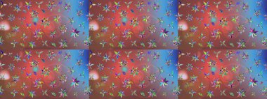 Suluboya çizimi. El çizimi. Çiçekli eskiz deseni. Kahverengi renkte çiçekler.