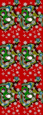 Kibarca, kırmızı renkte bahar çiçekleri. Raster illüstrasyonu. Çiçekli yumuşak bir eskiz şekli. Raster çiçekleri klasik tarzda resmedilir..