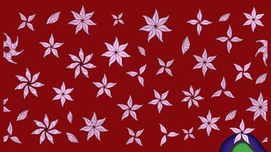 Kibarca, kırmızı renkte yaz çiçekleri. Küçük çiçekteki sevimli çiçek deseni. Raster illüstrasyonu. Raster deseni.