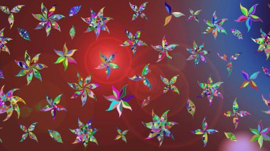 Kahverengi renkli etnik çiçeklerin olduğu zarif bir eskiz modeli. Asya Tekstil 'inde Raster Çiçek İllüstrasyonu.