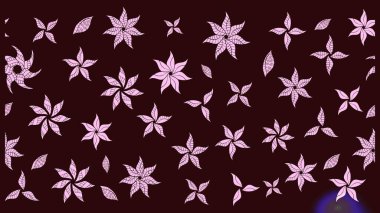 Bir sürü kahverengi ve soyut çiçekli tropik eskiz deseni. Varicolobrown Raster çizimi. Küçük çiçekte sevimli çiçek deseni var..