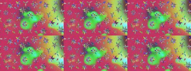 Raster illüstrasyonu. Bahar çiçekleriyle güzel bir çiçek deseni çizmişsin. Güzel kumaş deseni.