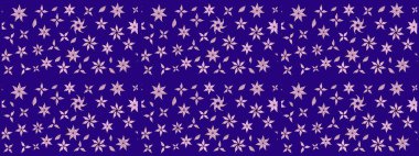 Mavi renkli Asya tekstili. Çiçek desenli çizim. Raster illüstrasyonu.