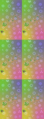 Raster illüstrasyonu. Tarafsız renklerde çiçekler. Tropikal çizim çiçek deseni.