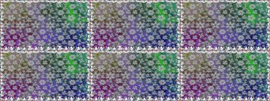 Raster illüstrasyonu. Güzel çiçekli kusursuz desen ve gri renkli yapraklar, suluboya çiçek deseni, duvar kağıdı, kart veya kumaş için fayanslı.