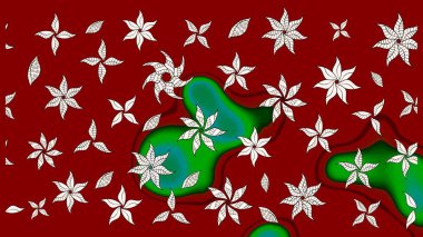 Poster ya da kapak için arka plan. Yapraklı çizim şekli. Şirin, zarif çiçekler Raster illüstrasyonu. Davetiye ve kartpostal tasarımı için dekoratif çiçek unsurları. Tekstil için figür.