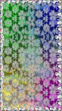 Renkli grunge, koloni çiçekleri ile soyut bir arka plan oluşturur. Parmak izi, kumaş, duvar kâğıdı, tekstil için raster dokusu. İşlemeli çiçek desenli..