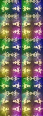 Raster illüstrasyonu. Renkli arka planda izole edilmiş kar tanelerinin düz tasarımı. Kar tanesi süsleme deseni. Kar taneleri arka planda. Kar taneleri deseni.