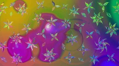 Suluboya, elle çizilmiş. Raster illüstrasyonu. Eskiz arkaplan modeli. Mor yapraklı yabani çiçekler.