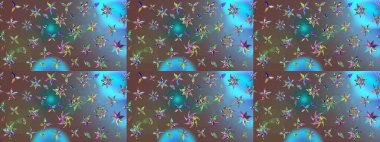 Yumuşak, bahar çiçekli arka plan. Çiçekli karalama şeklinde Raster çiçek deseni. Kahverengi renkte çiçekler.