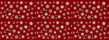 Raster illüstrasyonundaki çiçek desenli çizim. Renkli Bahar Teması eskiz kalıbı. Düz Çiçek Elementleri Tasarımı. Kırmızı renkte çiçekler.