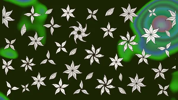 Yaz çiçekleri teması. Klasik çiçekler. Suluboya resim taklit Raster çizimi. El çizimi, soyut ve süslü elementler. Gri renkler.