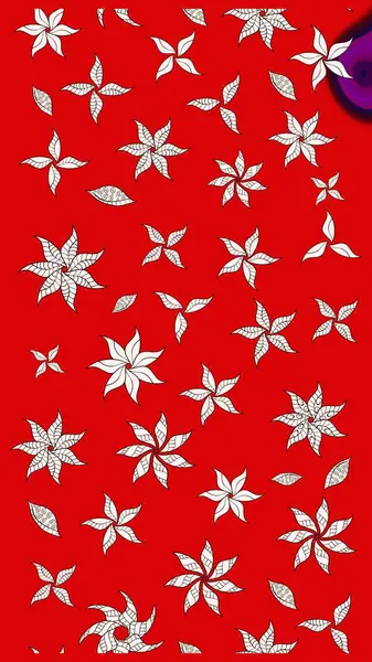 Çiçekli çizim şekli. Düz Çiçek Elementleri Tasarımı. Renkli Bahar Teması eskiz kalıbı. Kırmızı renkte çiçekler.