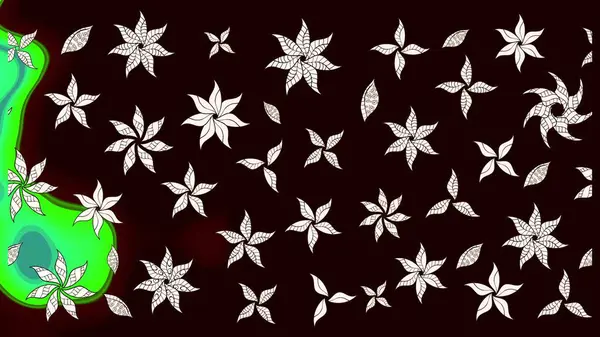 Raster illüstrasyonu. Çiçekli karalama şeklinde Raster çiçek deseni. Nazikçe, yaz çiçekleri siyah renklerde.