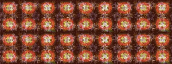 Raster illüstrasyonu. Kahverengi, turuncu ve pembe renklerde. Kahverengi, turuncu ve pembe papatyalar kahverengi, turuncu ve pembe renklerde..