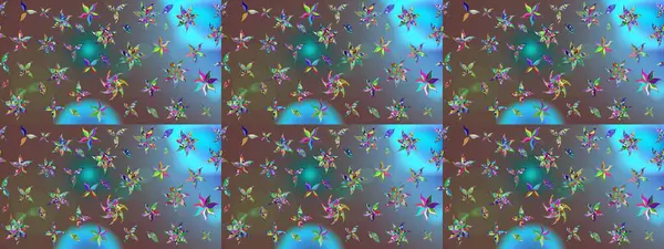 Yumuşak, bahar çiçekli arka plan. Çiçekli karalama şeklinde Raster çiçek deseni. Kahverengi renkte çiçekler.