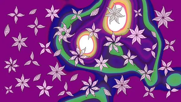 Renkli Bahar Teması eskiz kalıbı. Düz Çiçek Elementleri Tasarımı. Çiçekli eskiz arkaplanı. Çocuk stili.