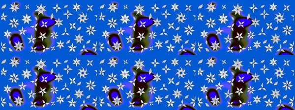 Çiçek mavisi eskiz deseni. Raster çiçek izi. Klasik taslak çizimi.