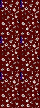 Raster illüstrasyonundaki çiçek desenli çizim. Kırmızı renkte çiçekler.