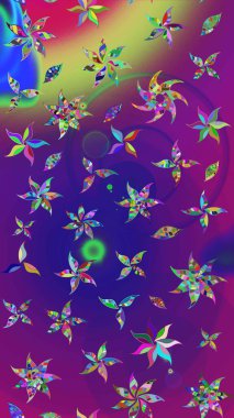 Raster deseni. Çiçekli çiçek deseni, suluboya. Süslü kumaş deseni.