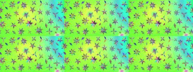 Düz Çiçek Elementleri Tasarım Raster illüstrasyonu. Çiçekli çiçek deseni, suluboya. Yeşil renkli çiçekler. Renkli Bahar Teması Eskiz Şablonu.