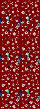 Düz Çiçek Elementleri Tasarımı. Kırmızı renkte çiçekler. Çiçekli çiçek deseni, suluboya. Renkli Bahar Teması eskiz kalıbı. Raster illüstrasyonu.