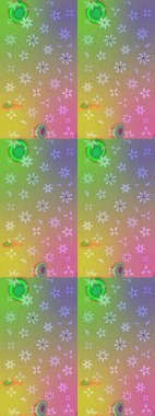 Tarafsız renklerde parlak çiçekli halı eşkali..