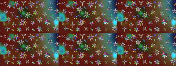 Modern çiçek arkaplanı. Moda baskıları için zarif bir şablon. Halk tarzı. Parlak renkli çiçekleri ve kahverengi yaprakları olan harika bir çiçek deseni..