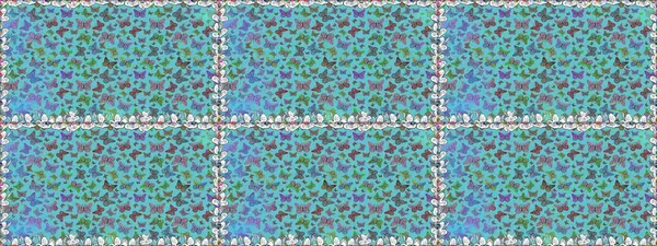 Raster illüstrasyonu. Kelebeklerle kusursuz desen. Sonsuz. Çizim, karalama, karalama. Erkekler, kızlar, elbiseler, duvar kağıtları için soyut, pürüzsüz desen.