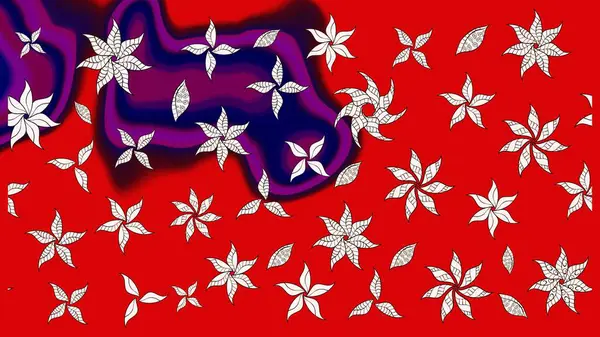 Kırmızı renkte çiçekler. Tropik çiçekler. Gömlek çizimi Arkaplan Deseni.