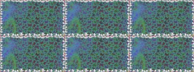 Raster illüstrasyonu. Mavi renkli illüstrasyon. Klasik tarzda hem de. Elin kusursuz deseni suluboya dokusuyla çizilmiş kelebekler..