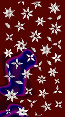 Çiçekli eskiz deseni. Suluboya çizimi. El çizimi. Kırmızı renkte çiçekler.