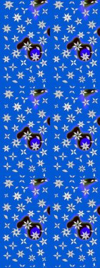 Egzotik çiçekler, mavi renkler üzerine botanik parlak klasik doğa. Klasik tropikal doğal elementlerin suluboya seti. Raster illüstrasyonu.