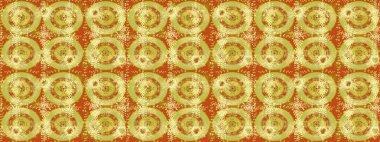 Tekrar eden çiçek arkaplanı, zarif sarı, turuncu ve nötr çiçek duvar kağıdı. Sarı, turuncu ve nötr renkler üzerine çiçek desenli çizimler, el yapımı papatyalar, papatyalar..