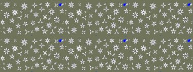 Elle çizilmiş sonbahar çiçeği deseni. Tekstil ve kapak tasarımı için mükemmel. Yeşil renkli çiçekler. Renkli yeşil çizim kalıbı. Doodle tarzı.